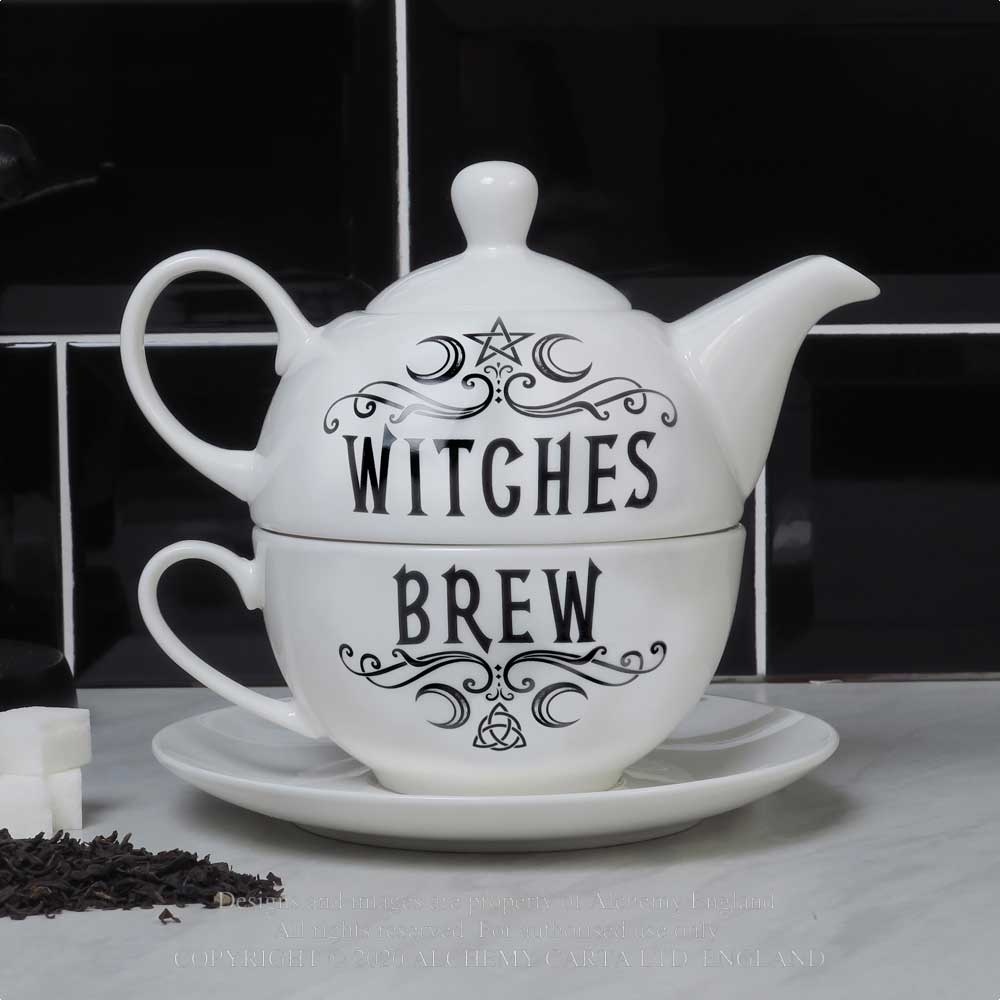 Alchemy - Witches Brew Hex Teekanne - Tea for One set - Weiß/Schwarz